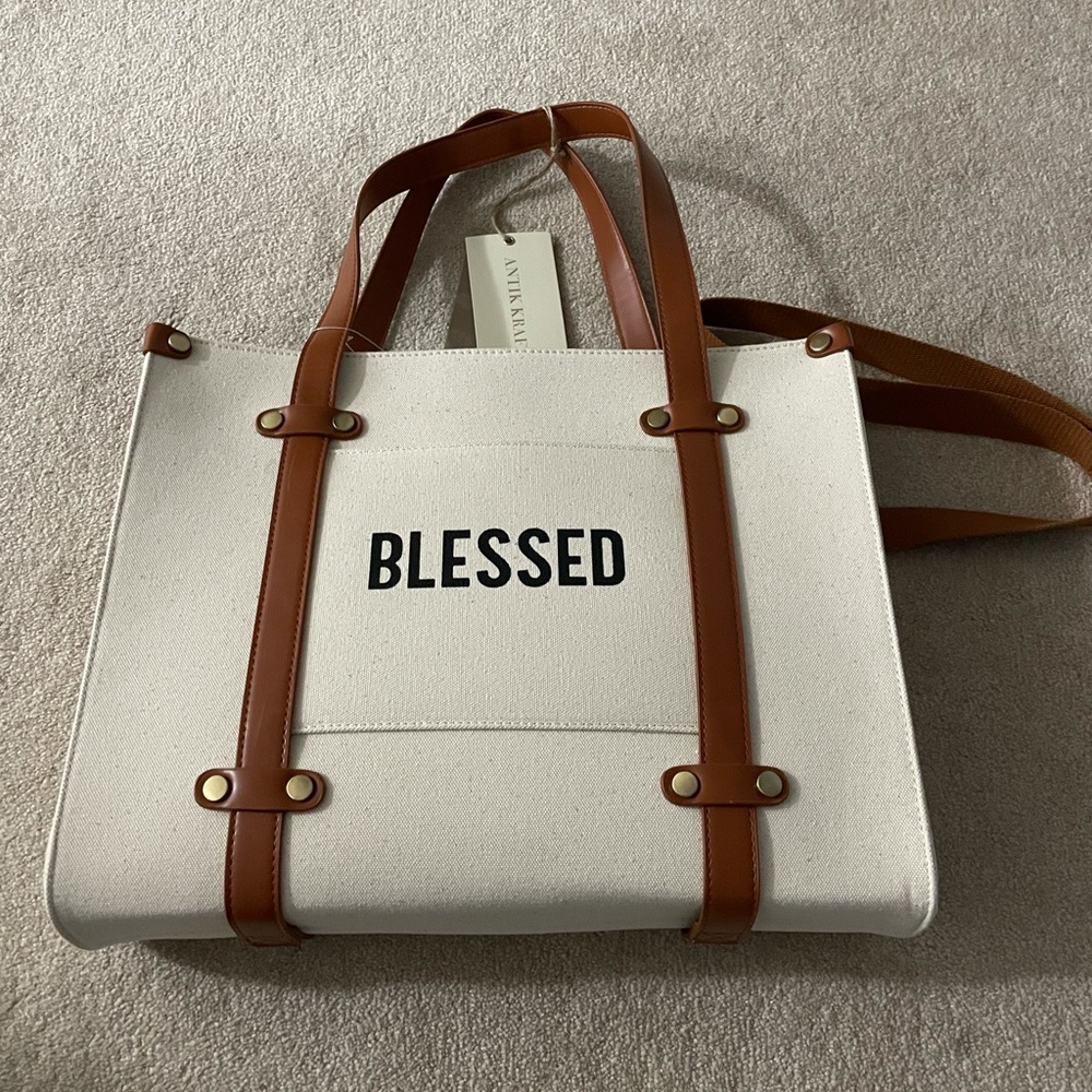 Antik kaft blessed canvas tote